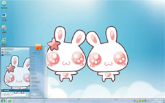 可爱兔子win7主题壁纸