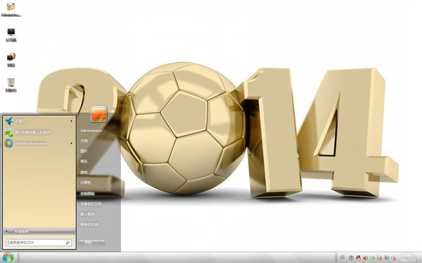 2014足球贺岁win7简洁桌面 