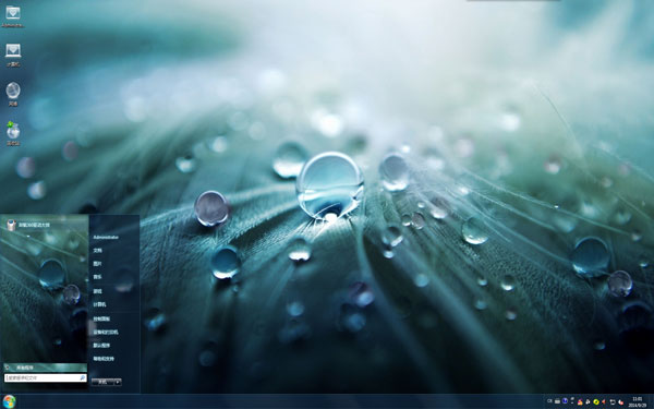  清爽晶莹水珠Win7主题