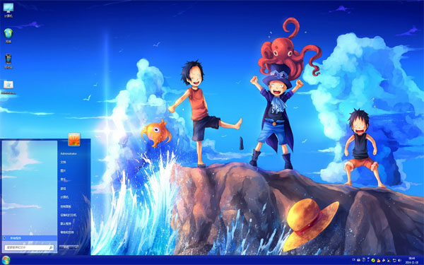  海贼王童年时光Win7主题