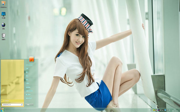  美丽制服空姐Win7主题