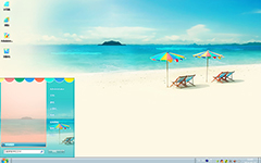 海边沙滩景清爽Win7主题