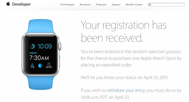 苹果为开发者提供Apple Watch优先购买权 