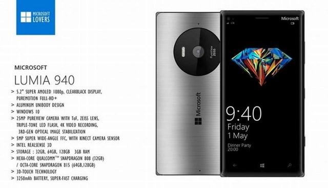 微软旗舰Lumia 940再现身：将配备2K屏 