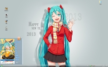 唯美动漫初音未来win7主题