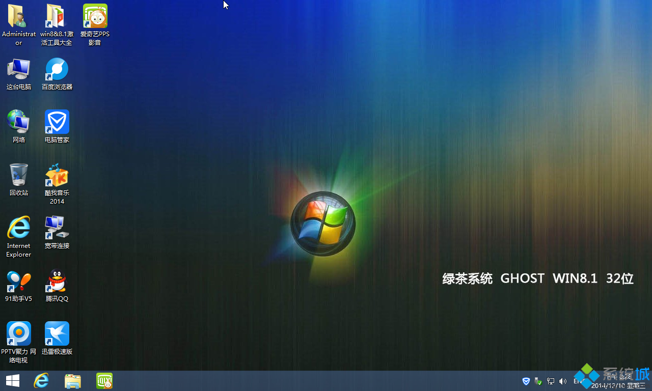 绿茶系统ghost win8.1 32位官方原版开机界面