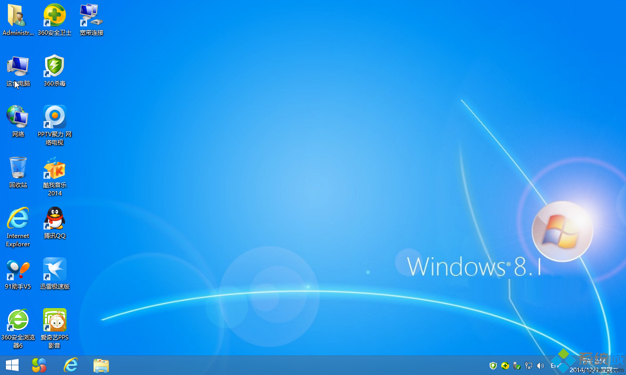 上网本win8.1 64位系统桌面图