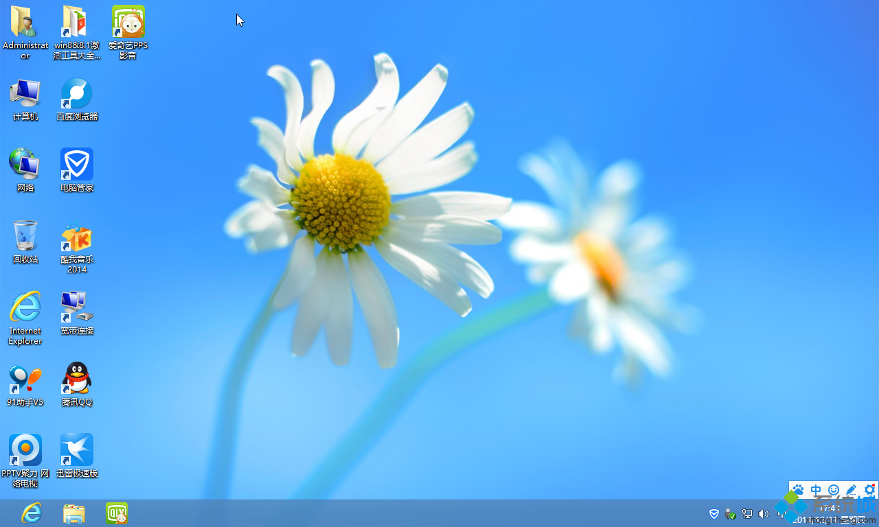 上网本ghost win8 32位安全通用版桌面图