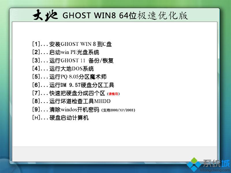 大地 ghost win8 64位极速优化版安装部署图